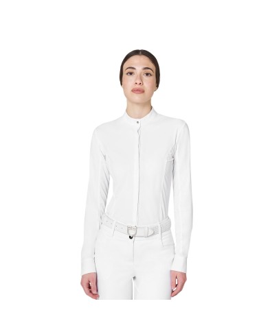 WOMEN S MESH INSERT COMPETITION POLO SHIRT LS BUTTONS