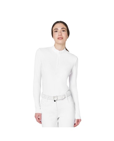 WOMEN S BASIC COMPETITION POLO SHIRT LS ZIP