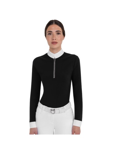 WOMEN S STONES TAPE COMPETITION POLO SHIRT LS ZIP
