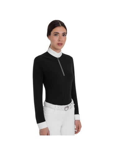 WOMEN S STONES TAPE COMPETITION POLO SHIRT LS ZIP