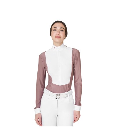 WOMEN S WINTER INVISIBLE ZIP COMPETITION POLO SHIRT LS