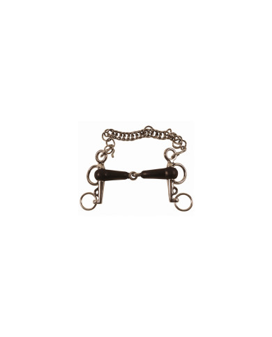 PELHAM INOX ASTE CORTE RICOPERTO GOMMA PONY 11,5cm PELHAM INOX ASTE CORTE RICOPERTO GOMMA PONY 11,5cm