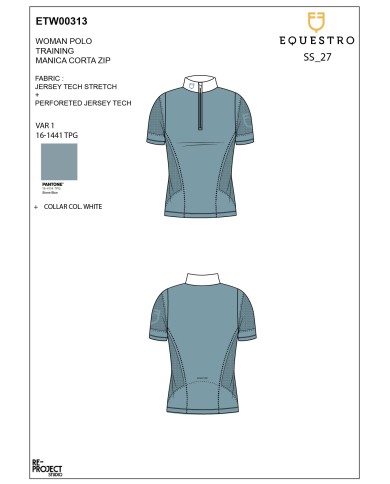 WOMEN S PERFORATED TRAINING POLO SHIRT SS ZIP