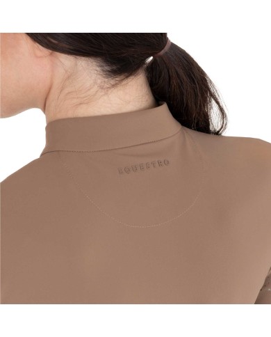 WOMEN S PERFORATED TRAINING POLO SHIRT SS ZIP