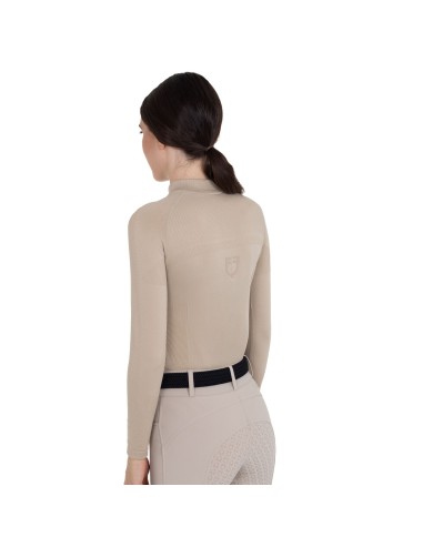 WOMEN S TECNO KNIT TRAINING POLO SHIRT LS ZIP