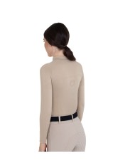 WOMEN S TECNO KNIT TRAINING POLO SHIRT LS ZIP