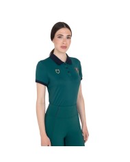 WOMEN S COTTON PIQUET POLO SHIRT SS BUTTONS EQUESTROxFISE CENTENARY