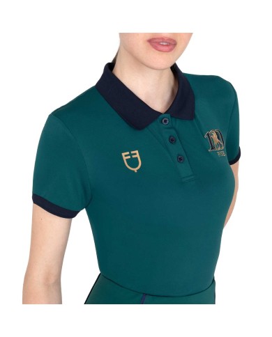 WOMEN S COTTON PIQUET POLO SHIRT SS BUTTONS EQUESTROxFISE CENTENARY