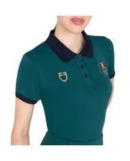 WOMEN S COTTON PIQUET POLO SHIRT SS BUTTONS EQUESTROxFISE CENTENARY