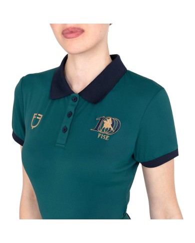WOMEN S COTTON PIQUET POLO SHIRT SS BUTTONS EQUESTROxFISE CENTENARY
