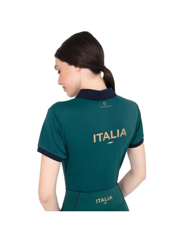 WOMEN S COTTON PIQUET POLO SHIRT SS BUTTONS EQUESTROxFISE CENTENARY