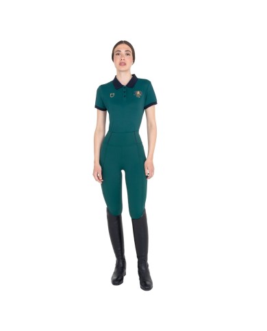 WOMEN S COTTON PIQUET POLO SHIRT SS BUTTONS EQUESTROxFISE CENTENARY
