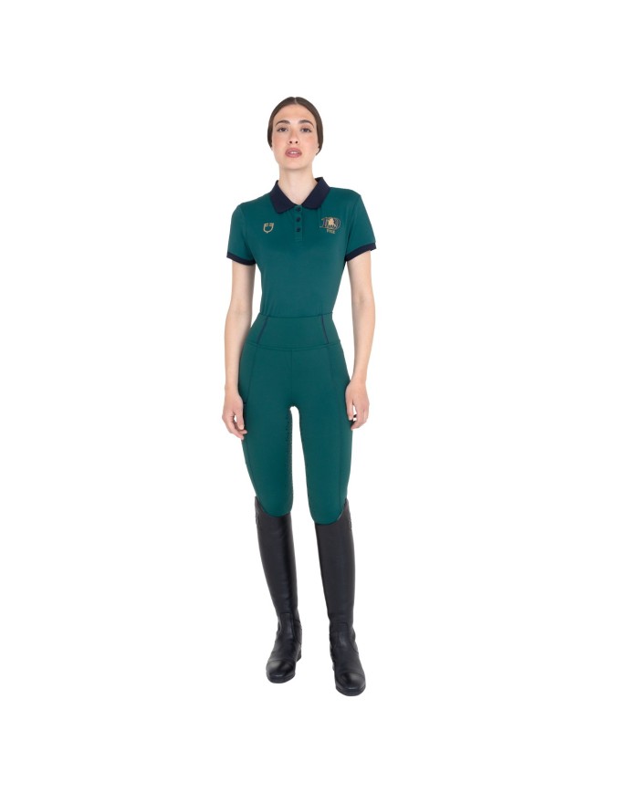 WOMEN S COTTON PIQUET POLO SHIRT SS BUTTONS EQUESTROxFISE CENTENARY