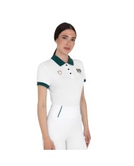 WOMEN S COTTON PIQUET POLO SHIRT SS BUTTONS EQUESTROxFISE CENTENARY