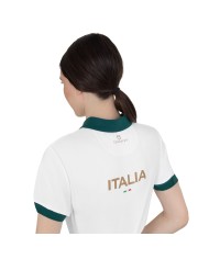 WOMEN S COTTON PIQUET POLO SHIRT SS BUTTONS EQUESTROxFISE CENTENARY