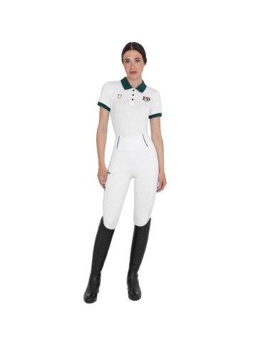 WOMEN S COTTON PIQUET POLO SHIRT SS BUTTONS EQUESTROxFISE CENTENARY