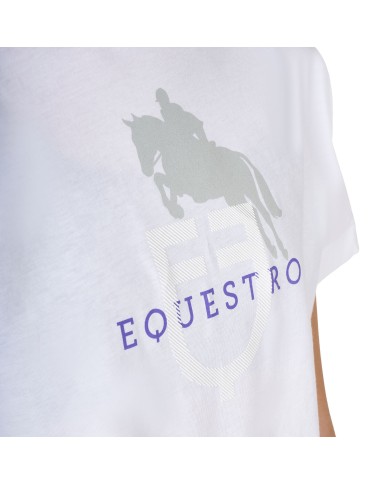 KIDS HORSE JUMP GLOSSY LOGO COTTON T-SHIRT