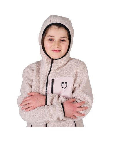 KIDS PATCH POCKET TEDDY FULL ZIP JACKET W/HOOD
