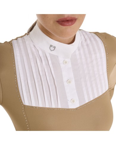 WOMEN S RHINESTONE COMPETITION POLO SHIRT LS BUTTONS