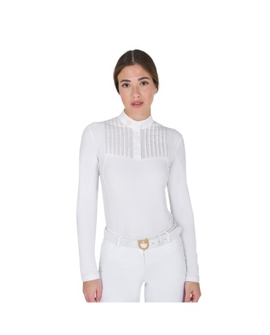 WOMEN S RHINESTONE COMPETITION POLO SHIRT LS BUTTONS