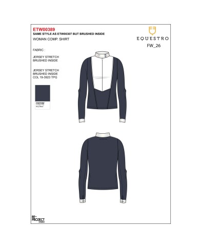 WOMEN S WINTER INVISIBLE ZIP COMPETITION POLO SHIRT LS