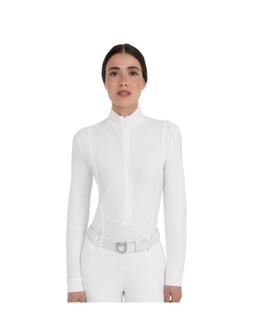 WOMEN S WINTER INVISIBLE ZIP COMPETITION POLO SHIRT LS