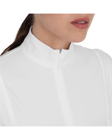 WOMEN S WINTER INVISIBLE ZIP COMPETITION POLO SHIRT LS