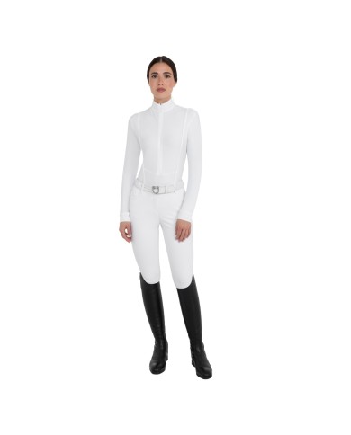 WOMEN S WINTER INVISIBLE ZIP COMPETITION POLO SHIRT LS