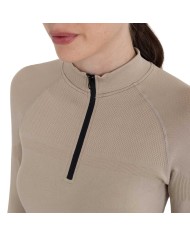 WOMEN S TECNO KNIT TRAINING POLO SHIRT LS ZIP