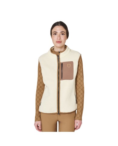 WOMEN S PATCH POCKET TEDDY FULL ZIP VEST