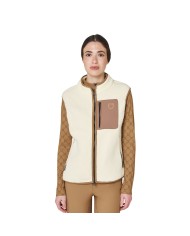 WOMEN S PATCH POCKET TEDDY FULL ZIP VEST