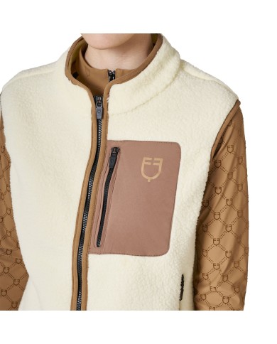 WOMEN S PATCH POCKET TEDDY FULL ZIP VEST