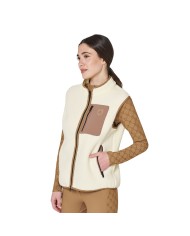 WOMEN S PATCH POCKET TEDDY FULL ZIP VEST