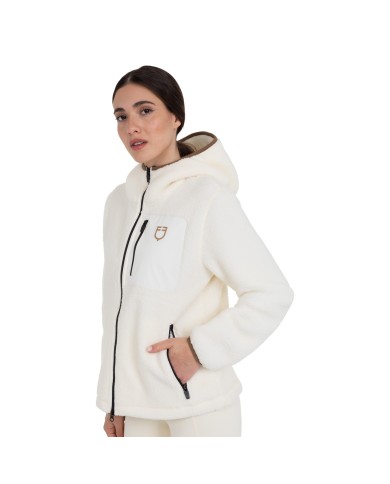 WOMEN S PATCH POCKET TEDDY FULL ZIP JACKET W/HOOD