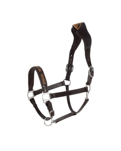 LEATHER HALTER W/ERGONOMIC POLLGUARD - CALFSKIN LINING