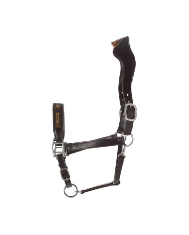 LEATHER HALTER W/ERGONOMIC POLLGUARD - CALFSKIN LINING