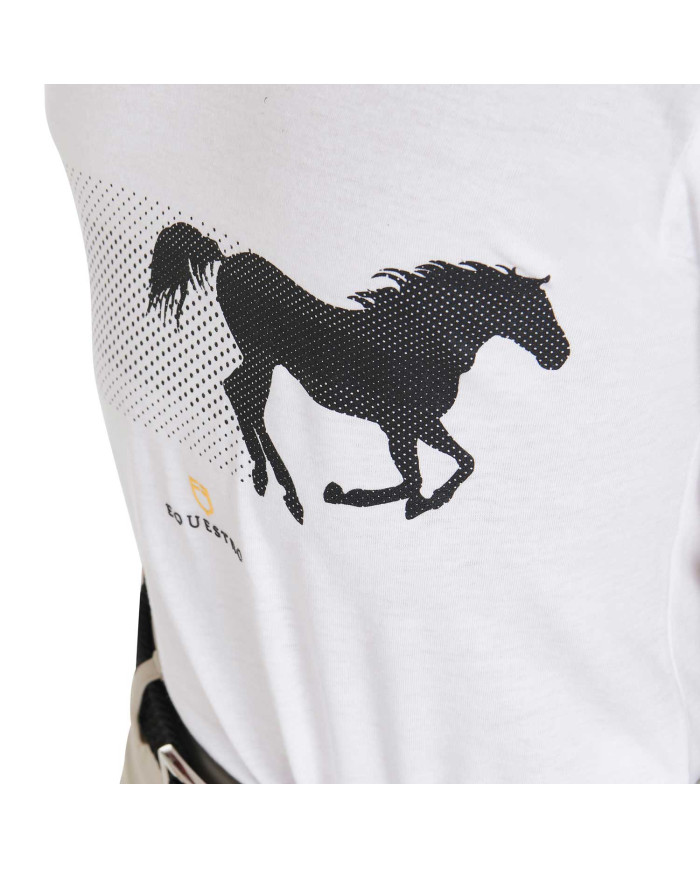 T-shirt bambino slim fit con stampa cavallo da corsa