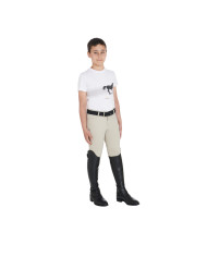 T-shirt bambino slim fit con stampa cavallo da corsa