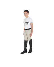 T-shirt bambino slim fit con stampa cavallo da corsa