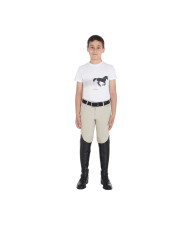 T-shirt bambino slim fit con stampa cavallo da corsa
