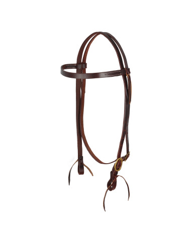 TESTIERA POOL'S DIRITTA UNA FIBBIA OTTONE COLOR DARK BROWN TESTIERA POOL'S DIRITTA UNA FIBBIA OTTONE COLOR DARK BROWN
