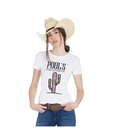 T-shirt donna slim fit con totem cactus