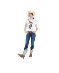 T-shirt donna slim fit con totem cactus