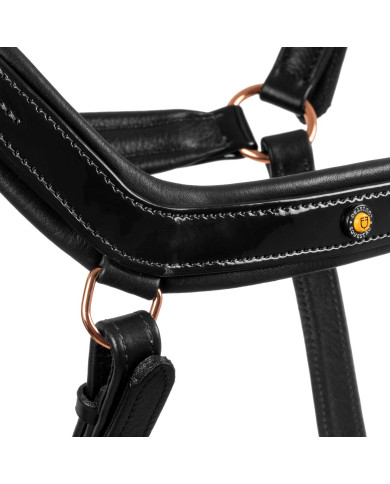 Cavezza cuoio lucido fibbie rose gold Cavezza cuoio lucido fibbie rose gold