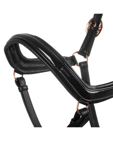 Cavezza cuoio lucido fibbie rose gold Cavezza cuoio lucido fibbie rose gold