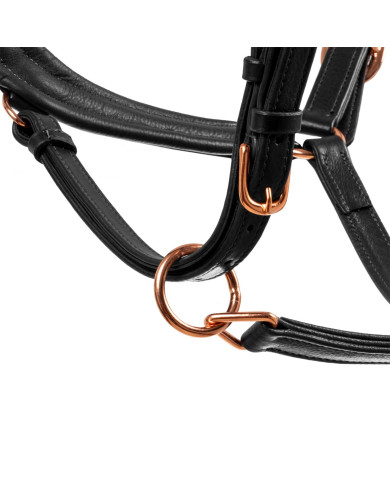 Cavezza cuoio lucido fibbie rose gold Cavezza cuoio lucido fibbie rose gold