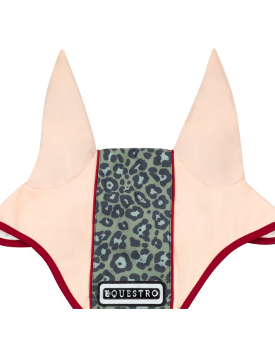 Cuffietta in tessuto tecnico con fascia centrale leopardata Cuffietta in tessuto tecnico con fascia centrale leopardata