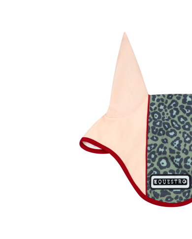 Cuffietta in tessuto tecnico con fascia centrale leopardata Cuffietta in tessuto tecnico con fascia centrale leopardata
