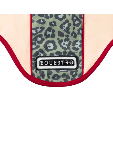 Cuffietta in tessuto tecnico con fascia centrale leopardata Cuffietta in tessuto tecnico con fascia centrale leopardata