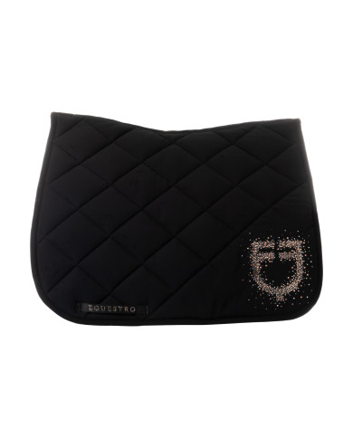Sottosella da dressage in tessuto tecnico con logo in strass Sottosella da dressage in tessuto tecnico con logo in strass